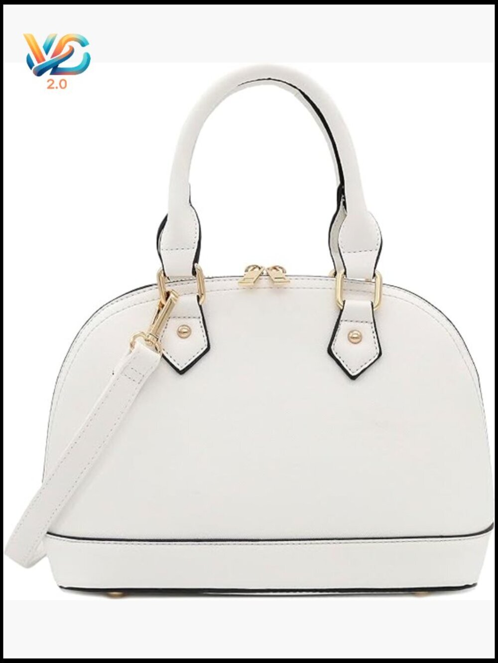 Faux Leather Satchel Bag with Adjustable Strap
